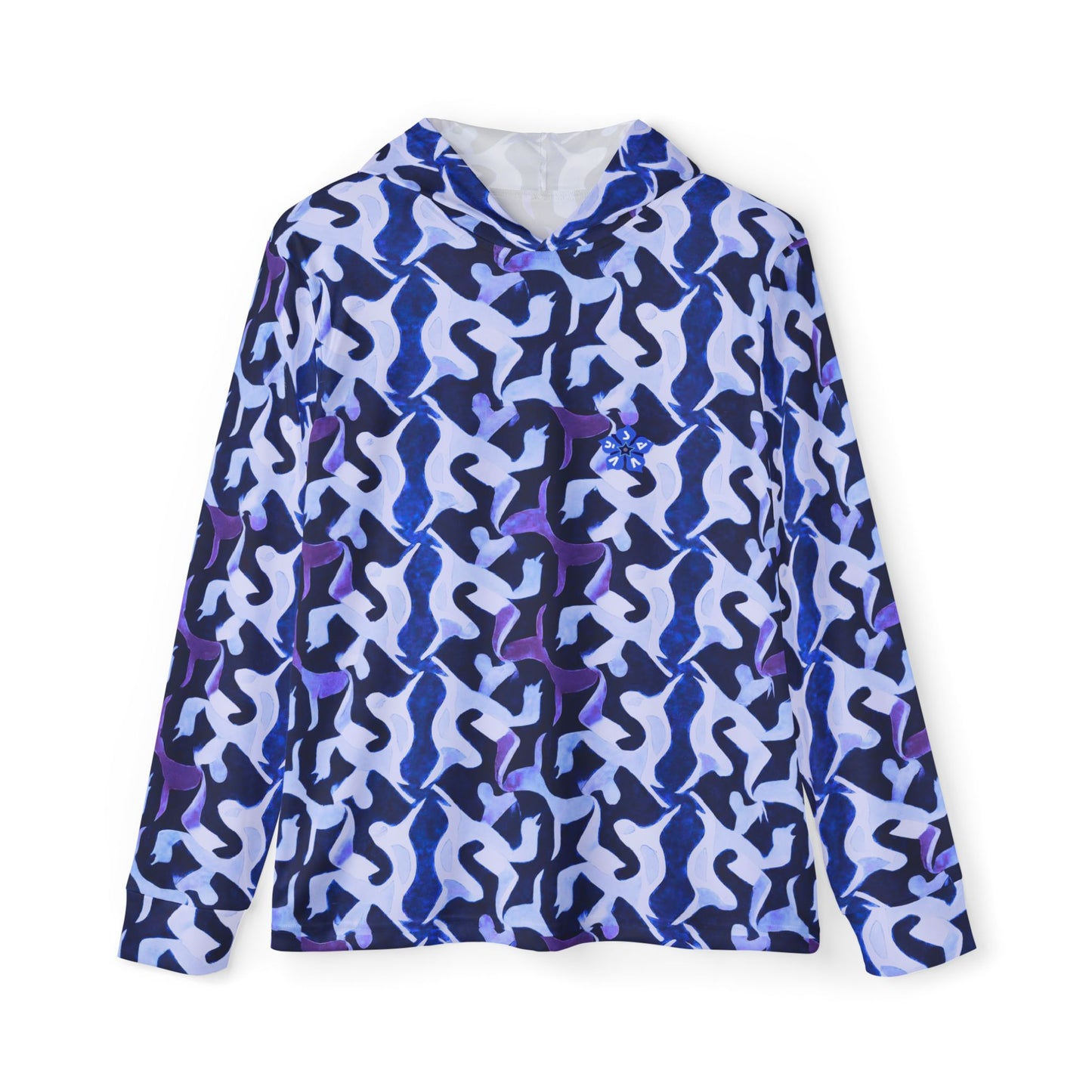 Wooville Spill Print - LIghtweight Unisex hoodie UV protection - Extra Viben Blue Edition