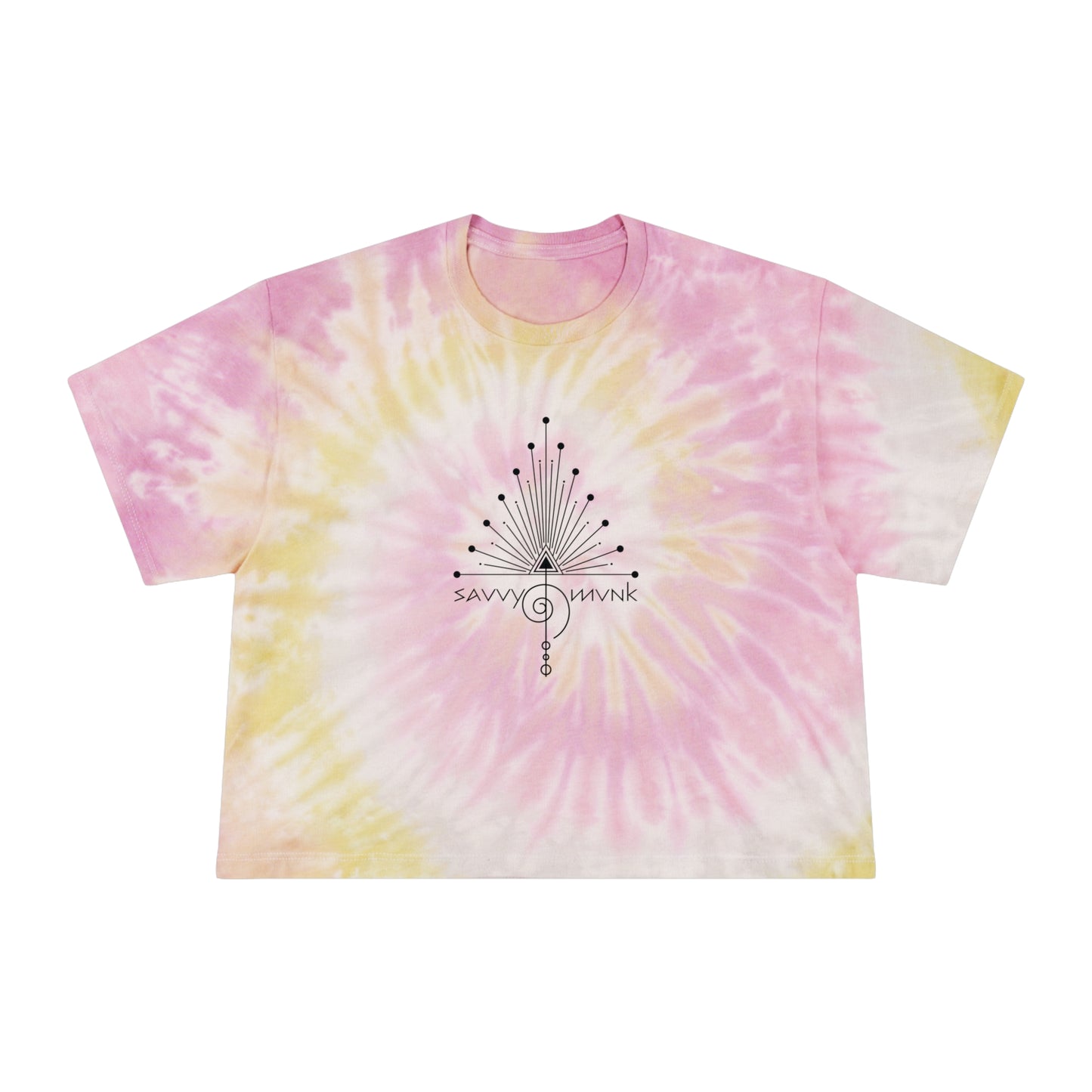 Savvy Munk Tune in Tie-Dye Crop Tee for Women - Feel the Vibe, Perfect for Summer Festivals and Casual Wear