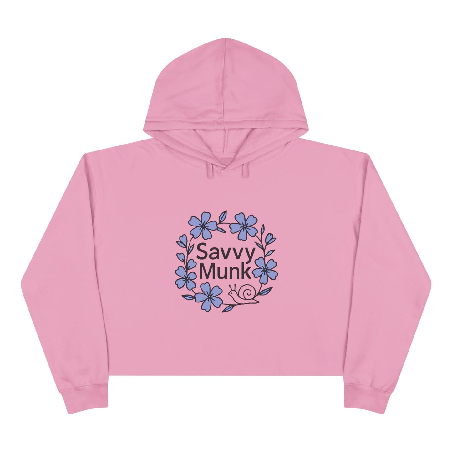 Periwinkle Snail Flower - Crop Hoodie - Savvy Munk - Joy Chasers Club