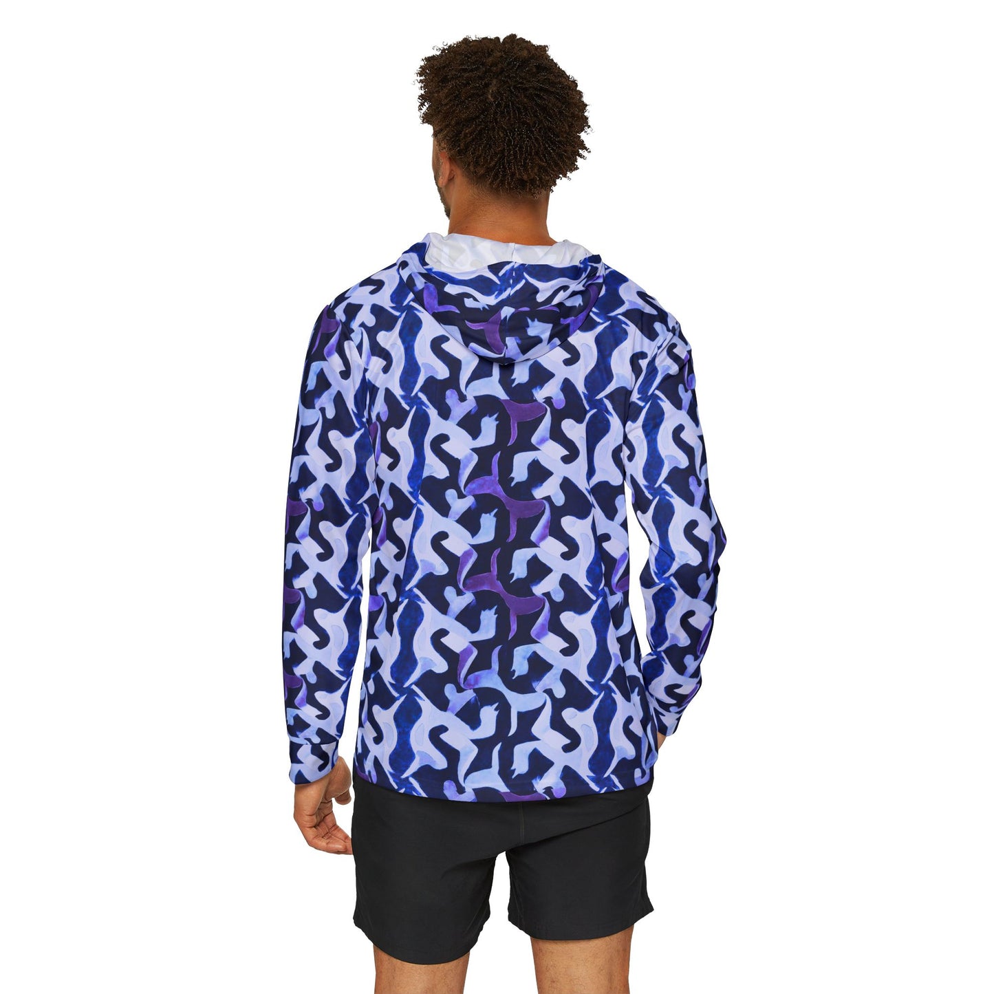Savvy Munk Wooville Spill Print - LIghtweight Unisex hoodie UV protection - Extra Viben Blue Edition