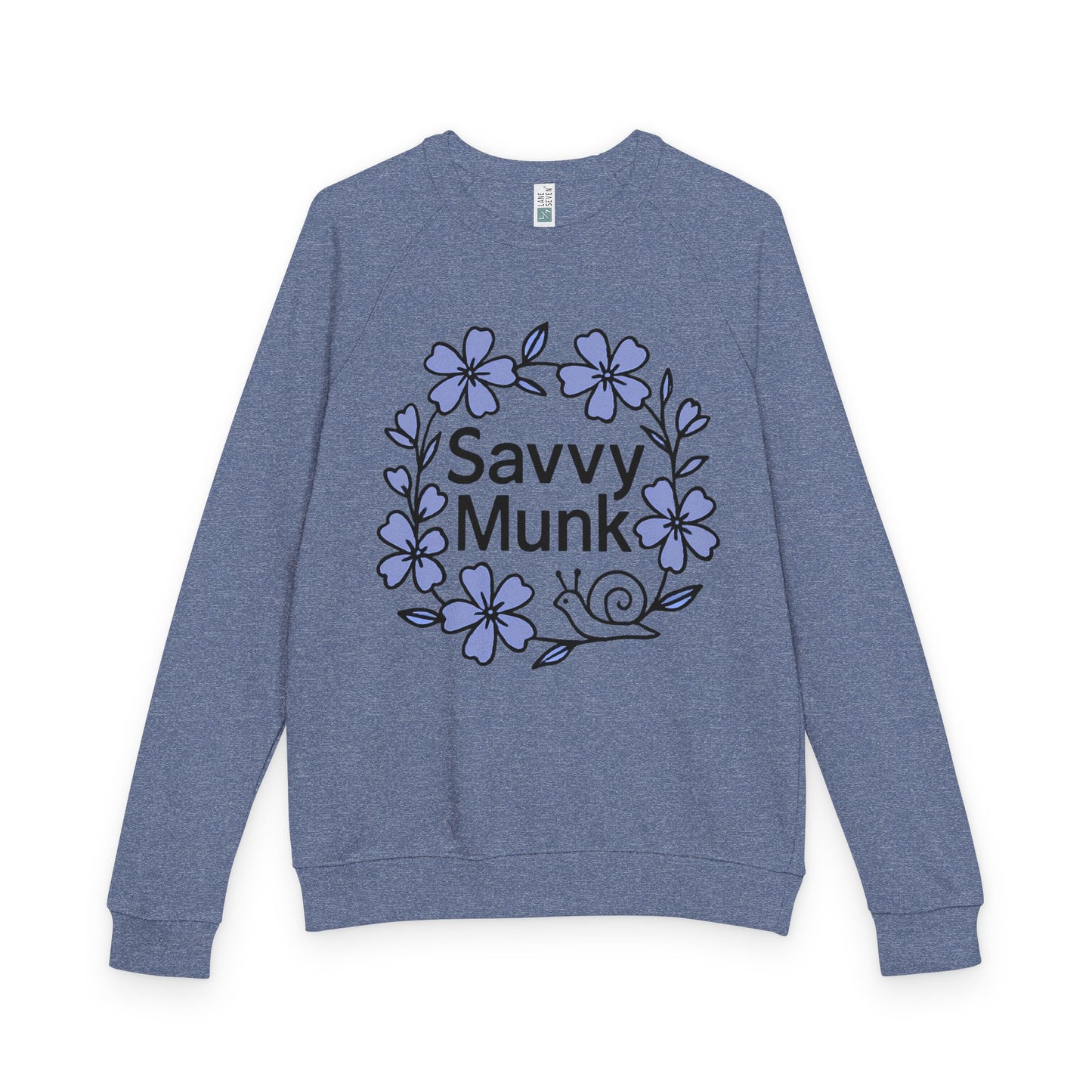 Periwinkle Snail Flower Crewneck Sweatshirt, Cozy Unisex Pullover, Relaxed Fit Top - Savvy Munk