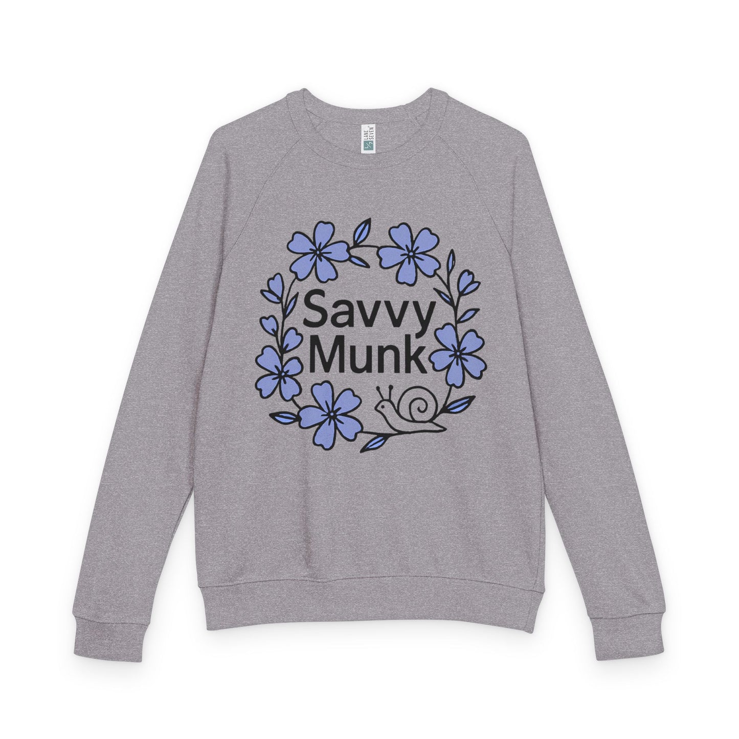 Periwinkle Snail Flower Crewneck Sweatshirt, Cozy Unisex Pullover, Relaxed Fit Top - Savvy Munk