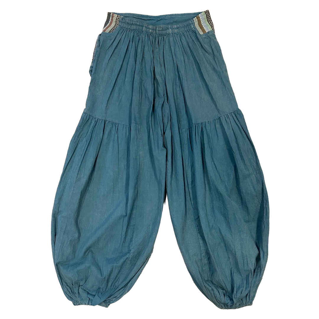 Cotton Flap Harem Pant- Blue