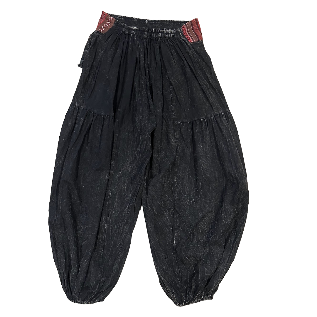 Cotton Flap Harem Pant - Black