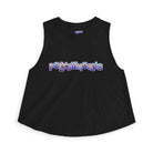 Savvy Munk POLYJAMORUS Women's Crop Top displayed flat, showcasing the all-over graphic print design on soft premium fabric.