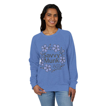 Periwinkle Snail Flower Crewneck Sweatshirt, Cozy Unisex Pullover, Relaxed Fit Top - Savvy Munk
