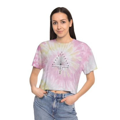 Savvy Munk Tune in Tie-Dye Crop Tee for Women - Feel the Vibe, Perfect for Summer Festivals and Casual Wear