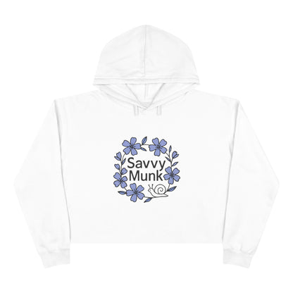 Periwinkle Snail Flower - Crop Hoodie - Savvy Munk - Joy Chasers Club