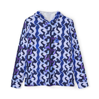 Wooville Spill Print - LIghtweight Unisex hoodie UV protection - Extra Viben Blue Edition