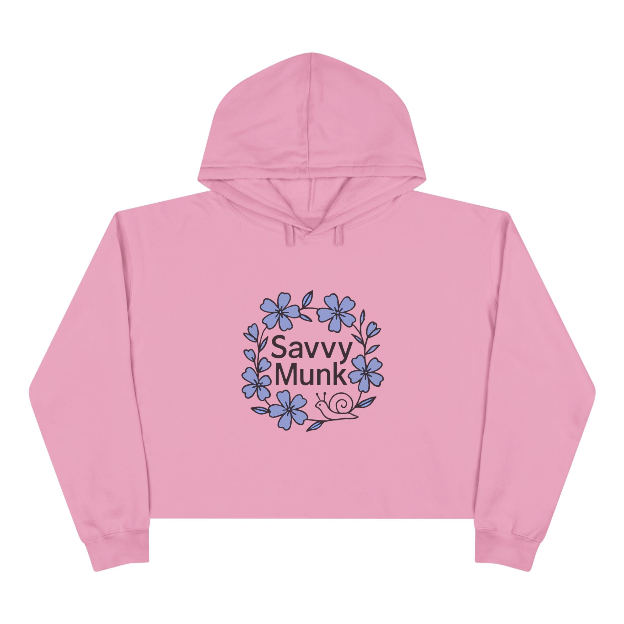 Periwinkle Snail Flower - Crop Hoodie - Savvy Munk - Joy Chasers Club