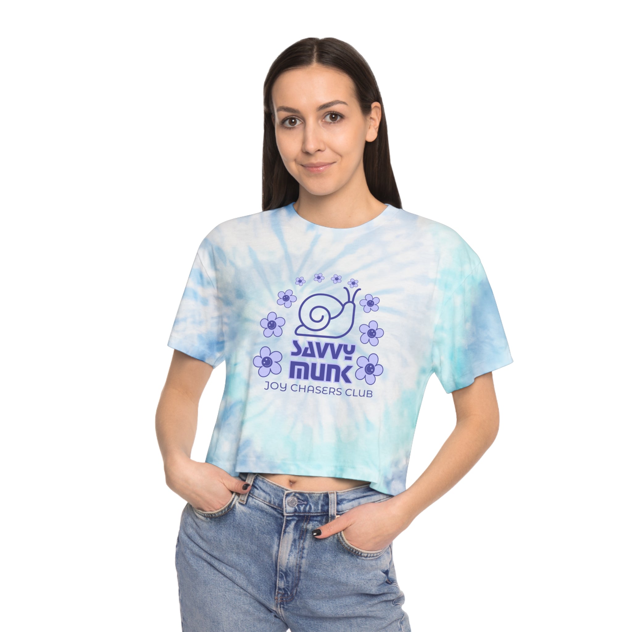 Women's Tie-Dye Crop Tee, Playful Summer Top, Casual Everyday Wear, Festival Fashion, Gift for Friends