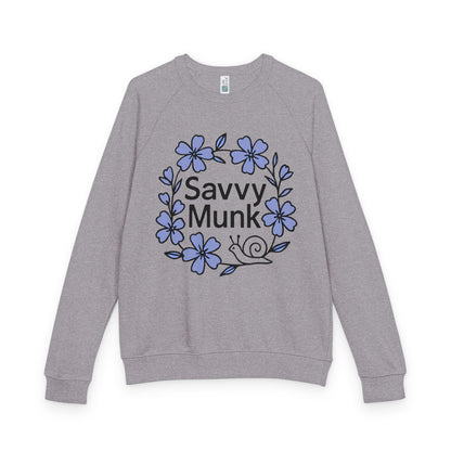 Periwinkle Snail Flower Crewneck Sweatshirt, Cozy Unisex Pullover, Relaxed Fit Top - Savvy Munk