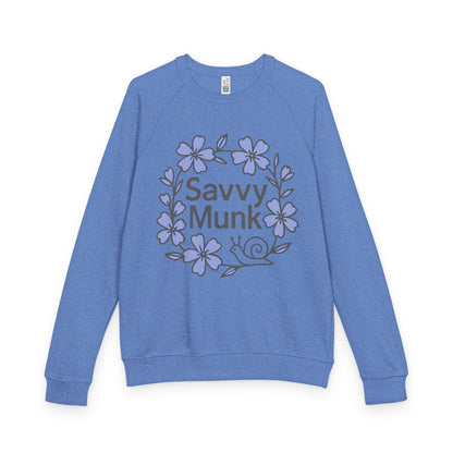 Periwinkle Snail Flower Crewneck Sweatshirt, Cozy Unisex Pullover, Relaxed Fit Top - Savvy Munk