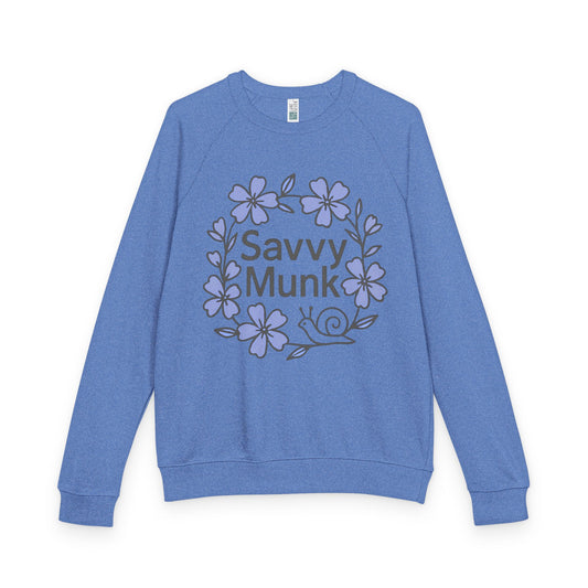Periwinkle Snail Flower Crewneck Sweatshirt, Cozy Unisex Pullover, Relaxed Fit Top - Savvy Munk