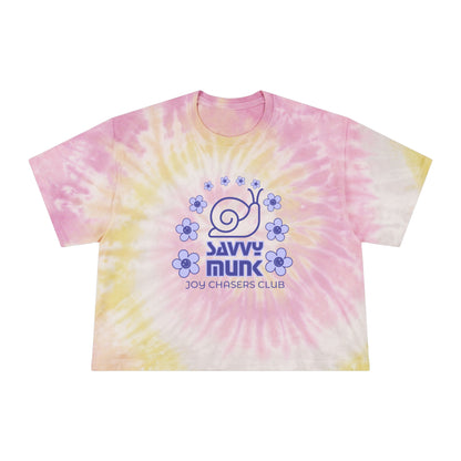 Otis Under the Flower Bow - Women's Tie-Dye Crop Tee, Playful Summer Top, Casual Everyday Wear, Festival Fashion, Gift for Friends Savvy Munk