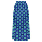 Model wearing the Savvy Munk Donut Remix - High Waist Maxi Skirt, highlighting the bold graphic print and relaxed festival-ready fit in a lifestyle setting.