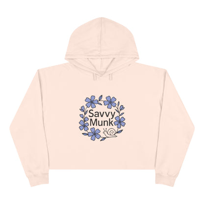 Periwinkle Snail Flower - Crop Hoodie - Savvy Munk - Joy Chasers Club