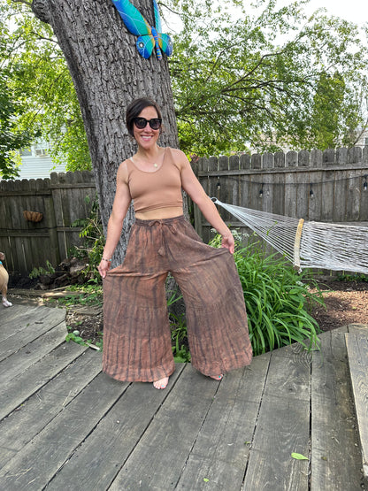 Dharke Layer Wide Leg Pant T/D Rust