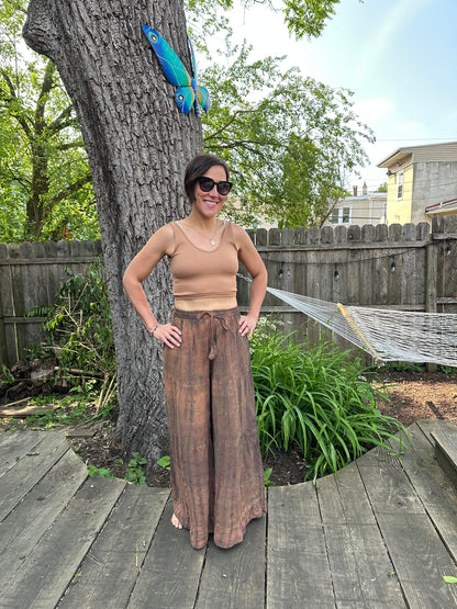 Dharke Layer Wide Leg Pant T/D Rust