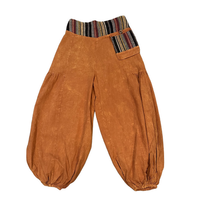 Cotton Flap Harem Pant - Rust