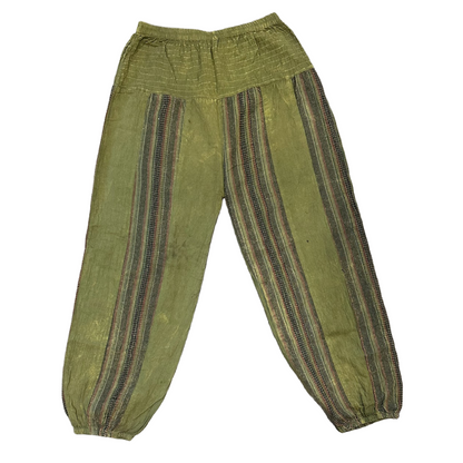 Stripped/Jacquard Harem Pants OLIVE