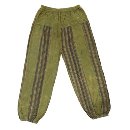 Stripped/Jacquard Harem Pants OLIVE