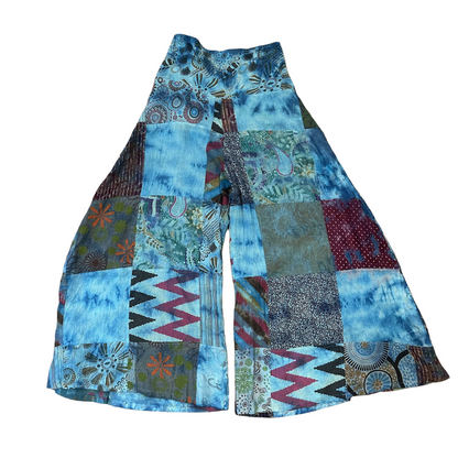 Mixed Jayapuri Patch Baggy Wide Leg Blue