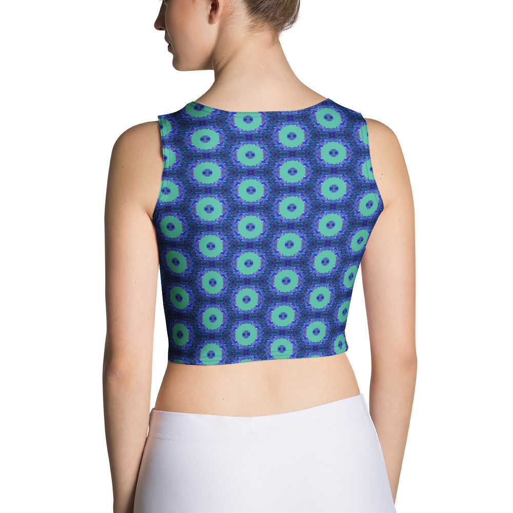 Model wearing the Savvy Munk Donut Remix - Crop Top, highlighting the bold graphic print and relaxed festival-ready fit in a lifestyle setting.