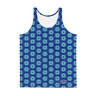 Savvy Munk Donut Remix - Unisex Tank Top displayed flat, showcasing the full all-over graphic print design on premium fabric.
