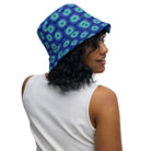 Model wearing the Savvy Munk Donut Remix - Reversible Bucket Hat, highlighting the bold graphic print and relaxed festival-ready fit in a lifestyle setting.
