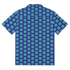 Model wearing the Savvy Munk Donut Remix - Button-Up Shirt, highlighting the bold graphic print and relaxed festival-ready fit in a lifestyle setting.